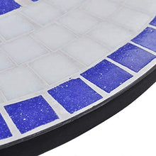 FAMIROSA Set da Bistrot 3 pz in Piastrelle di Ceramica Blu e Bianco