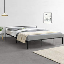 [en.casa] Struttura Letto in Metallo con Testiera Bassa 180 x 200 cm Letto Matrimoniale King Size - Nero