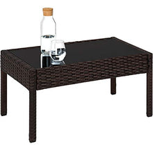 TecTake Set di MOBILI Rattan Arredamento Giardino Set Completo - Disponibile in Diversi Colori - (Nero-Marrone)