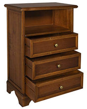 Dmora Comodino 1 vano + 3 cassetti, Legno-cm. 51 x 61 x 29 cm