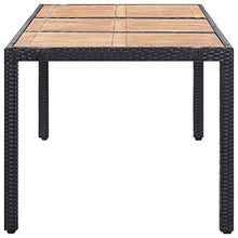 SKM Set da Pranzo da Giardino 9 pz con Cuscini in Polyrattan Nero (79kg)