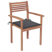 vidaXL Sedie da Giardino 4 pz con Cuscini Antracite Massello di Teak