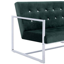 vidaXL Divano a 2 Posti con Braccioli Design Originale Moderno Elegante Robusto Confortevole Durevole Sicuro Velluto Sofà Canapè Verde Scuro Cromato