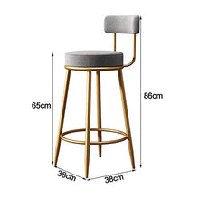 CMX-Barhocker Sgabelli da Bar Rotondi Moderni in Velluto, sedie da Bar Alte con Schienale, sgabelli da Cucina con Gambe in Metallo per caffetteria, Bar, Balcone di casa
