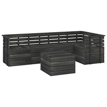 vidaXL Set Divani da Giardino su Pallet 6 pz Legno Pino Grigio Scuro