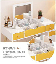 YSAA® Porta Gioielli toletta Grande Specchio Pieghevole Piccolo Comodino Multi-cassetto comò mobili Camera da Letto 90 cm-E. Tavoli e comodini