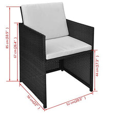 FAMIROSA Sedie da Giardino 2 pz con Cuscini in Polyrattan Nere-2559