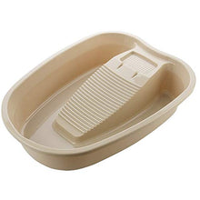 Fangfang Household Lavanderia Bacino con Washboard Spessore plastico Lavabile lavabo di Creativo Integrato Bambino Lavabo Mx12271440 (Color : Khaki)