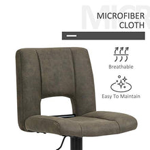 giordano shop Set 2 Sgabelli Imbottite da Bar 41,5x51x94-115 cm in Tessuto Cachi e Nero