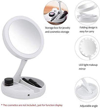 HMMN Specchio a LED Portatile Pieghevole, Specchio Trucco Illuminato LED a Due Lati Illuminato Specchio cosmetico Illuminato con Luce dimmerabile