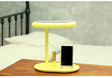 WM Multi-Funzione di Ricarica USB LED Lampada da Tavolo Specchio Creativo Specchiera Trucco Specchio Lampada da Tavolo Luce di Notte mirror-10.27 (Color : Yellow)