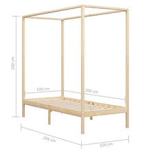 SKM Giroletto a Baldacchino in Legno Massello di Pino 100x200 cm