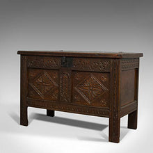 Compatto Antico Coffer, Inglese, Quercia, Cassapone, Tronco, Primo Georgiano, Circa 1720