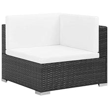 Festnight Set Divani da Giardino in Polyrattan, Set di Mobili da Giardino, Set Divano Esterno con Cuscini Nero 6 pz