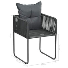 FAMIROSA Set da Pranzo da Giardino 7 pz in Rattan PVC Nero e Marrone-0110