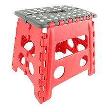 JE CHERCHE UNE IDEE CMKB5689 TABURETE ESCALÓN PLEGABLE 31CM, Blanc/Rouge/Vert/Gris, 30 x 22 x 32.5 cm