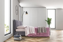 Evergreenweb-Letto Contenitore matrimoniale Imbottito sfoderabile Moderno e di design con rete a doghe legno per Materassi Matrimoniale, Elegante Testiera con Doppi Cuscini (Grigio, 160x195)