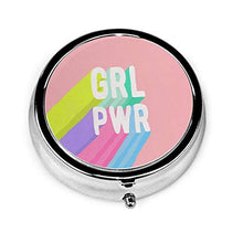 GRL Pwr - Contenitore rotondo per pillole, 3 scomparti, in metallo, per medicina e vitamina