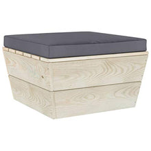 vidaXL Ottomana da Giardino su Pallet con Cuscino in Legno di Abete