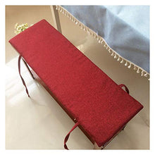DDLIUKANG Cuscino per Panca Lunga e Confortevole,con Lacci di Fissaggio,Morbido Cuscino Rettangolare per INT-Vino Rosso 87×28×2cm(34×11×0.8in)