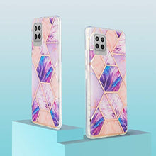 Custodia in TPU (IMD marmore) per Samsung Galaxy A42 5G, colore: Viola
