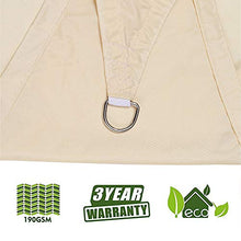 MEEYI Vela Rettangolare 2X2.5m Vela Rettangolare Anti-UV 95% Impermeabile & Protezione Solare Antivento & Resistente a Strappi per Giardino Cortile Piscine, Beige-Bianco
