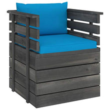 FAMIROSA Set Divani da Giardino su Pallet 8 pz con Cuscini Massello Pino-2035