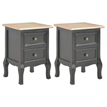 vidaXL 2x Legno Pino/Pioppo Comodini in MDF Nero Tavolino Mobile Arredo Camera