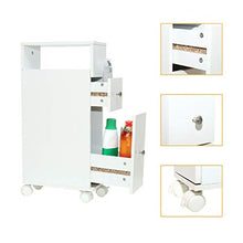 Wonderhome Carrellino per Il Bagno，Mobile Multiuso ，Carrellino Salvaspazio,Ci Sono Due Piccoli Cassetti，15 x 33 x 65 cm