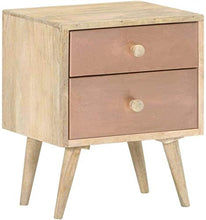 H-CAR Comodino Comodino Comodino Comodino 40x35x50 Cm Legno Massello di Mango