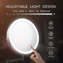 HGXC Specchio per Il Trucco a Parete con ingrandimento 5X Specchio da Bagno Pieghevole su Due Lati Retrattile a 360 Gradi