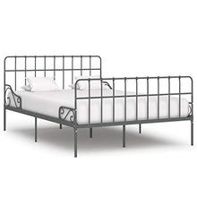 SKM Giroletto con Doghe Grigio in Metallo 160x200 cm