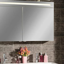 FACKELMANN B.Clever - Set di mobili da bagno, 2 pezzi, 120 cm, con lavabo in marmo e armadietto a specchio a LED