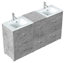 Mobile bagno a terra Vitro Classic con lavabos in vetro grigio cemento