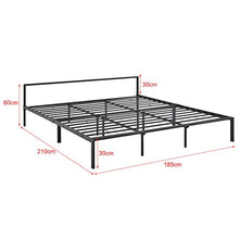 [en.casa] Struttura Letto in Metallo con Testiera Bassa 180 x 200 cm Letto Matrimoniale King Size - Nero