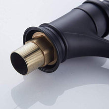 HYY-YY - Rubinetto per lavabo antico sopra lavabo con rotazione a 360 gradi, altezza di rotazione per lavabo, in ferro nero, alto a S, curvo nero