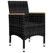 FAMIROSA Set da Bistrot per Giardino 3 pz in Polyrattan e Vetro Nero-8364