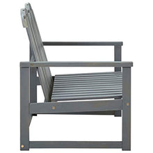 vidaXL Panchina da giardino in legno di acacia, 2 posti, panchina in legno massello, divano da giardino, terrazza, balcone, grigio, 110 cm