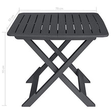 FAMIROSA Set da Bistrot 3 pz Pieghevole in Plastica Antracite
