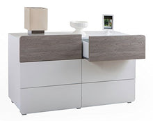 Composad Cassettiera a 6 cassetti Colore Bianco e gessato