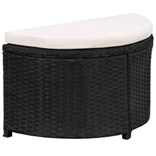 SKM Set Divani da Giardino 12 pz con Cuscini in Polyrattan Nero (62.6kg)