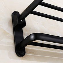 GJJSZ Scaffale da Bagno Scaffale da Bagno a Parete Semplice in Alluminio Nero retrò in Stile Europeo