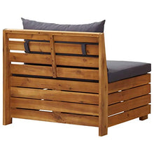 FAMIROSA Divano Centrale Modulare 1 pz con Cuscini Legno Massello Acacia