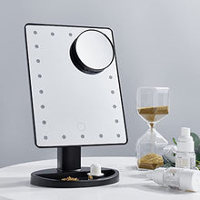 GERUIKE Specchio Trucco con Luci,Specchio Trucco con Ingrandimento 10X,Specchio con LED, Specchio per il Trucco Cosmetico, Touch Screen Ricaricabile USB