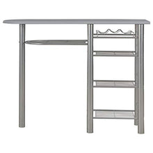 OUSEE Set da Bar 3 pz con Mensole in Legno e Acciaio Grigio