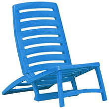 SKM Sedie Pieghevoli da Spiaggia per Bambini 4 pz in Plastica Blu