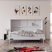 SMARTBett Letto a Scomparsa Basic Letto Ribaltabile Letto a Muro (120x200 Orizzontale, Bianco/Antracite Parte Frontale)