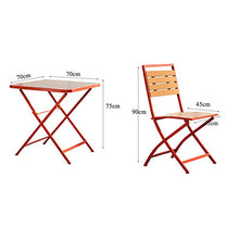 Set 3 pezzi tavolo e sedia pieghevoli da esterno in legno da balcone, caffetteria, negozio di tè al latte, combinazione di tavolo e sedia da esterno, set di mobili da terrazza giardino patio