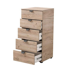 Cassettiera a 5 cassetti - Vincent - 45 cm, Rovere