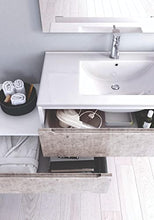 tft Mobile Bagno Sospeso 90 cm Lavabo Specchio e Lampada a LED Belsk 2 Bianco e Cemento
